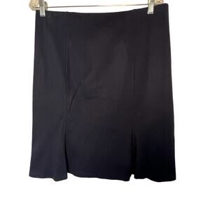 DKNY Skirt Size L Blue Pull On Pleated Hem Stretch Unlined Elastic Waist Stretch